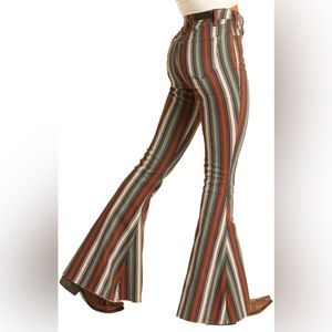 Bell Bottom Striped Jeans Vintage Inspired